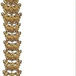 Traditional South Indian Temple Gold Finish Hair Choti | jada maati | Jadai | Bridal Long Jada Billa | Goddess Lakshmi Design Hair Accessory for Wedding, Bharatnatyam & Temple Wear-image-0