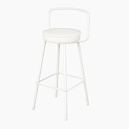 Modern Cafe Chair, High Bar Stool with Black Metal Frame, Cushioned Seat, Backrest and Footrest, Stylish Counter Chair for Cafe, Restaurant, Bar, Kitchen and Home Use-picture-26