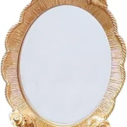 FOMIYES Vintage Desktop Mirror Round Design Standing Makeup Mirror for Beauty Lightweight and Compact Art Mirr-picture-31