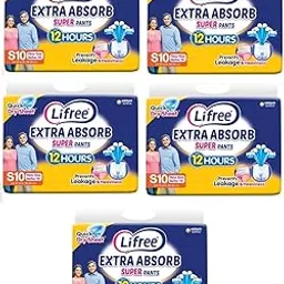 generic Lifre Extra Absorb Super Pants Adult Diaper Pants Unisex, Small, 50 Pieces, Waist size - 24-33 Inches, 60-85 cm (Pack of 5)-picture-20