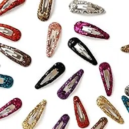 ZAPAKA Glitter Tic Tac Hair Clips For Women Hair Accessories For Kids Hair Pins Girls pack of 24 image 1