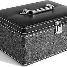 Makeup Box - Vanity Box for Women Bridal - Cosmetic Box Organiser, Durable, Stylish Finish for Home or Travel, Large Capacity Beauty Case for Brushes, Lipsticks & Skincare, Black image 1