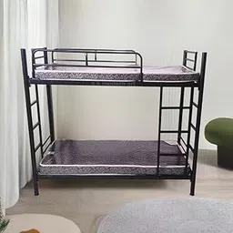 S. K. MODERN ART Metal Bunk Bed Without Storage Without Mattress (2.5 x 6 Feet, Black Powder Coated) image 1