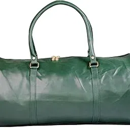 man arden The Lincoln Green PVC Leather Barrel Style, Travel Single Tone Duffle Bag for Weekend Trip, Cabin Luggage, Gym & Sports (Green)-picture-26