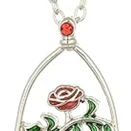 access-o-risingg Accessorisingg Beauty and The Beast Inspired Silver Cage and Rose Pendant [PD213]-picture-45