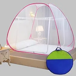 Double Bed Mosquito Net, King-Size Premium Machardani, Strong and Durable, 30 GSM, Tent Type, Foldable, Corrosion Resistant-Parent (Size : 4 * 6, Pink)-picture-34