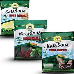 Kala Sona Premium Organic Plant Food Combo – Vermicompost, Neem Cake & Bone Meal (1kg Each) | Eco-Friendly Fertilizer Mix for Healthy Plant Growth-image-49