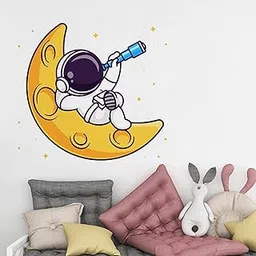 Wallstick Astronaut in The Moon Decorative Wallsticker (45 x 42 cm)-picture-22