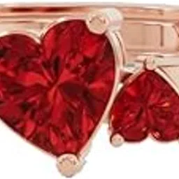 u are 925 Sterling Silver 18K Gold and Rose Gold Plated Layered Love Dual Hearts Ring | Gift for Women and Girls | With Certificate of Authenticity and 925 Stamp image 1