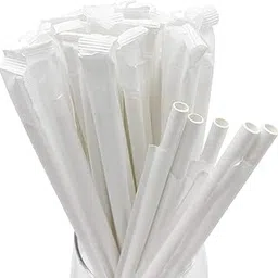 Gelmek Green Individually Wrapped Paper Straws | 8mm x 197mm (7.75 in) | Biodegradable & Eco-Friendly | Ideal for Milkshakes, Smoothies & Thick Juices | Pack of 50-picture-12