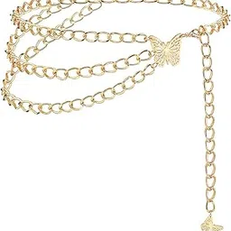 yellow chimes Waist Chain for Women Multicolor and Silver Stoned Elegant Multi-Layered chains for Women and girls image 1