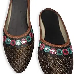 into the crafts Rajasthani MOJRI for Girls - Designer Handcrafted Sandals for Women-picture-41