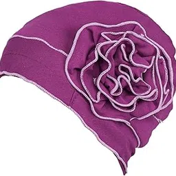 myaddiction Turban Breathable Winter Gift Flower Cap Casual Sleep Cap for Cancer Patient Purple-picture-26