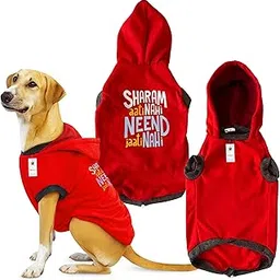 Foodie Puppies Dog Warm Winter Jacket - (Red, Printed Hoodie, 22 Inch) for Medium Dogs | Ultra Warm Windproof Coat | Washable Pet Vest Apparel for Cold Weather I Indoor & Outdoor-image-32