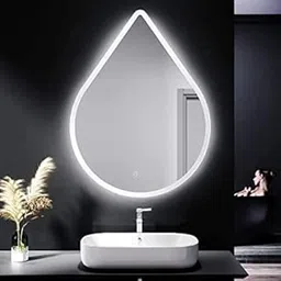 PRINCE ART LED Mirror Glass Bathroom Wall - Decorative Led Mirror with Touch Sensor Lights Cabinet Vanity Wall Design Darpan Full Length for Home (18x24 Inch Oval DH10)-picture-32
