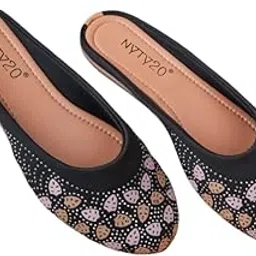 Womens Embroidered Jutti | Leather Finish Inside, Soft Sole for Comfort | Traditional Punjabi Mojari for Women-picture-27