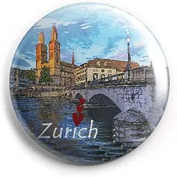 AVI 58mm Regular Size Metal Fridge Magnet Blue Zurich Switzerland Love Europe Travel Souvenir MR8002210-picture-22
