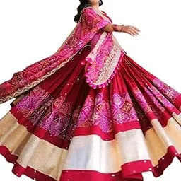Women's Heavy Flair Rani Pink Lehenga Choli For Garba-picture-24