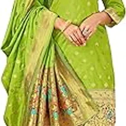 amirat CLOTHING Women's Litchi Silk Paithani Suitt | Kurta Set | Unstitched Kurta With Pant With Dupatta | Full Kurta set-picture-11