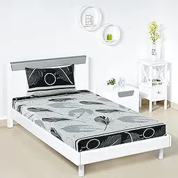 Amazon Brand - Solimo Polyester Cyan Grove Single Bedsheet with 1 Pillow Cover,95 GSM,144 TC-picture-22