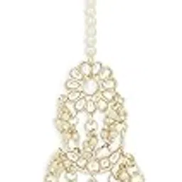 zaveri pearls Gold Tone Traditional Kundan Layered Crescent Maangtikka For Women-ZPFK13567-picture-17