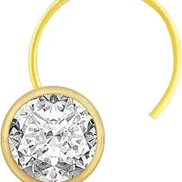 by GEHLOT String RoundCup Shape Diamond | Pure Gold | Taar Nose Pins Studs For Women And Girl-image-2