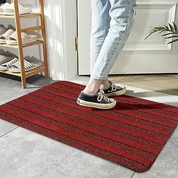 HOKIPO Modern Rectangular Door Mat (Red, Pvc, Microfiber, 48X78 Cm)-picture-15