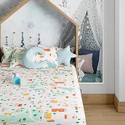 PETAL HOME Kids 200 TC Cotton Single Bedsheet 60x90 Inch with 1 Pillow Cover 18x27 Inch Multi Colour City Pink Theme Printed Bedding Set Soft Durable Comfortable Bedsheet for Boys and Girls-image-83