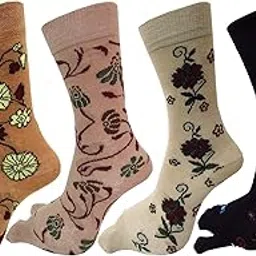 rc. royal class Women's Calf Length Floral Design Thumb Cotton Multicolored Socks (pack of 4 pairs)-picture-41