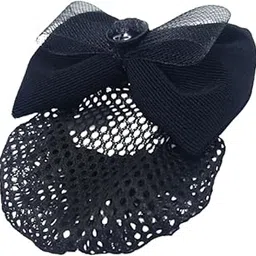 ZAILAND Net Clip Bun | Women Bow Juda Net Barrette Hair Clip With Hair bun Cover net - Pack of 1 Bun (Black)-picture-51