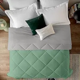EDMUND - All Season Comforter Reversible AC Blanket Lightweight Quilt Duvet for King Size Bed Comforter (92" x 106") Inches - AC Duvet 200 GSM Comforter | Sage&Silver-picture-25