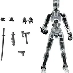 (Assembly Completed) Dummy 13 Robot, Robo Multi-Articular Action Figure 3D Printed Joint Movable Creative Decompression Robot Toys | Colour Transparent | 3D Action figue-picture-31