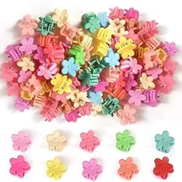 RECTYO GALLERY Mini Hair Claw Clips For Girls, 20 Pcs Cute Flower Hair Claw With Box, Plastic Non-Slip Small Jaw Clips For Girls Baby Toddler Kids (Colorful),Multi-image-51