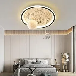 HDC 500 mm Astronaut Planet Flush Mount LED Ceiling Light — Resin + Iron + Acrylic, Space Theme, Contemporary Ceiling Lamp for Living Room & Kids’ Room Decor-image-31