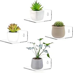 2-Pack Wall Shelves Small Adhesive Floating Shelves Acrylic Hanging Shelves Display Ledges with Screw and Anchor (Clear 2 Pack) (4)-picture-10