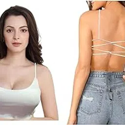 plush & dainty lingerie Awaglamm Fashion Designer Sexy Backless Zig Zag Cross Tied Super Soft Padded Corset Top for Women’s & Girls-Adjustable Straps-Free Size-picture-13