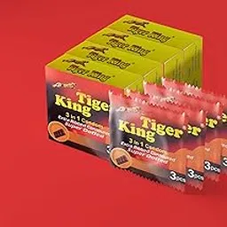 Amritveda Tiger King 3-in-1 Extra Ribbed Contoured Super Dotted Condoms, Pack of 12-image-38