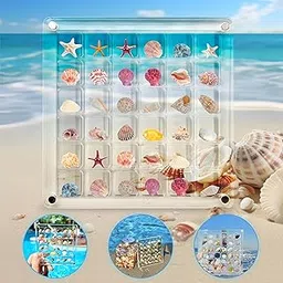 36 Grids Square Clear Acrylic Shadow Boxes Mini Seashell Collection Display Box Shell Display Cases-picture-48