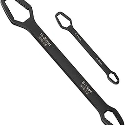 PEPONZ 2pcs Universal Wrench Set – All-in-One Self-Tightening Adjustable Wrenches (3–17mm & 8–22mm) – Multifunctional Double-Ended Torx Wrench Tool for Screws, Bolts, Nuts – Black Hand Tool Set-image-34