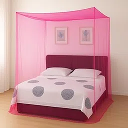 SHAAD Polycotton Mosquito net for Bed (Pink, 6 x 6 ft)-picture-12