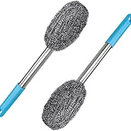 Bottle Cleaner Brush with Long Handle Steel Brush Bottle Washing Brush Stainless Steel Scrubber for Water Bottles, Baby Bottles - Multipurpose Kitchen and Bathroom Cleaner(Pack of 02)-image-62