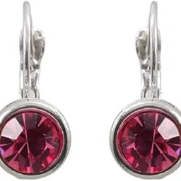 university trendz Silver-Plated Ball Pink Crystal drop & Dangler Earringsfor Women & Girls-picture-15