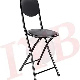 Strong Heavy Duty Folding Stool Chair - Padded Namaz Chair for Office, Home, Garden & Breakfast - Black, 1 Pack-picture-21