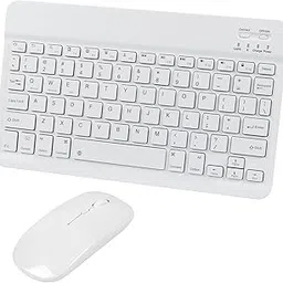 Bluetooth Wireless Keyboard and Mouse Combo,Ultra-Slim Ergonomic Small Rechargeable Bluetooth Keyboard Mouse Set for Apple iPad iPhone Samsung Tablet Phone Android PC Computer Mac Smartphone(White)-image-8