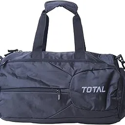 total sports & fitness Total Gym Duffle Bag with Separate Shoe Compartment | Unisex Sports Bag with Adjustable Shoulder Strap & Spacious Design | Durable Lightweight Travel & Fitness Bag for Men & Women | Black (28L)-picture-10