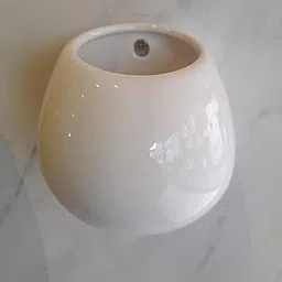 DDSS Cp-220 White H. 3.92In Ceramic Wall Hanging Planter Flower Pots Succulent Holder for Garden Herbs Plants Indoor Use No Drainage Hole 1Pc Only in Carton Box with Poly Foam Support-White-picture-26