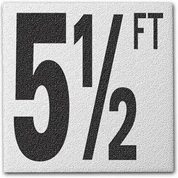 Aquatic Custom Tile Ceramic Swimming Pool Deck Depth Marker 5 1/2 FT Abrasive Non-Slip Finish, 5 inch Font-image-94