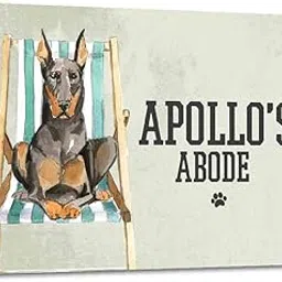 Nutcase - Personalized Beware of Dog Sign Board - Customized Name Plate - Chilling Doboerman-picture-60