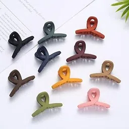 Women's Hair, Acrylic Material hair clips Small Size Clutchers | 3 cm Korean colorful mini hair claw for girls (Random Colors, Pack of 6)-picture-13