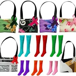 Mini Gifts - Handmade Doll Accessories, 6 Doll Bags and 6 Pairs of Socks (Multicolor)-picture-21